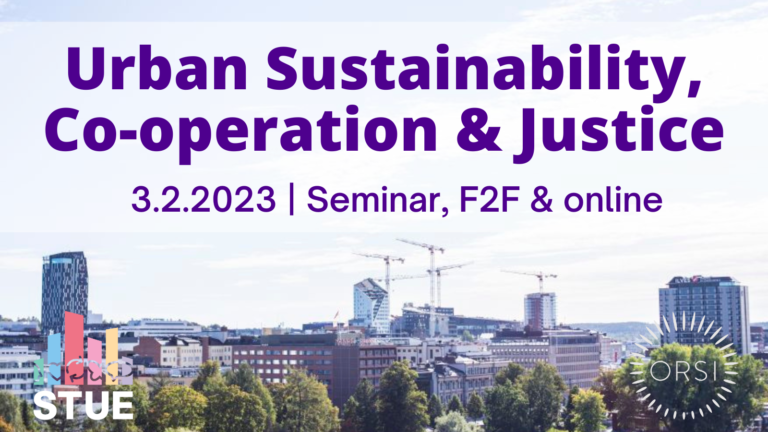 Seminar 3.2.2023: Urban Sustainability, Co-operation and Justice